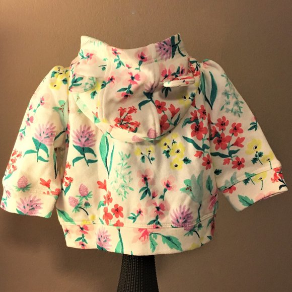 BABY GAP Floral Zip Hoodie   3-6 Months - Picture 10 of 12